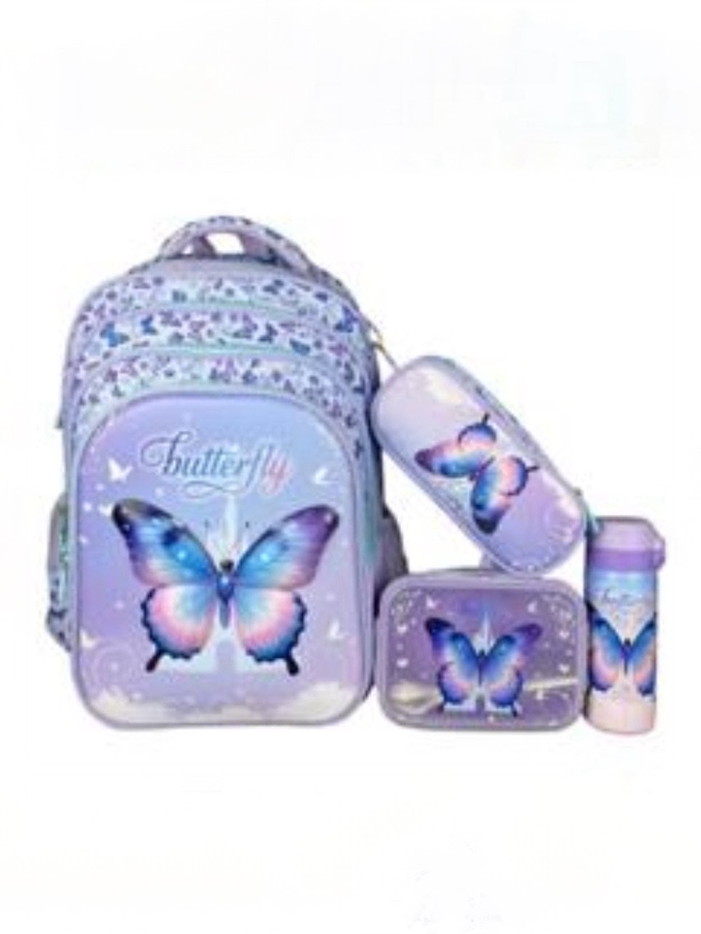 Butterfly Kids Backpack Set – Purple Butterfly Design
